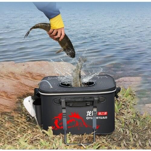 EVA Portable Fishing Bag Folding Thicken Live Fishing Box Tank Bucket Camping Fishing Tackle Fishbox Storage Bag