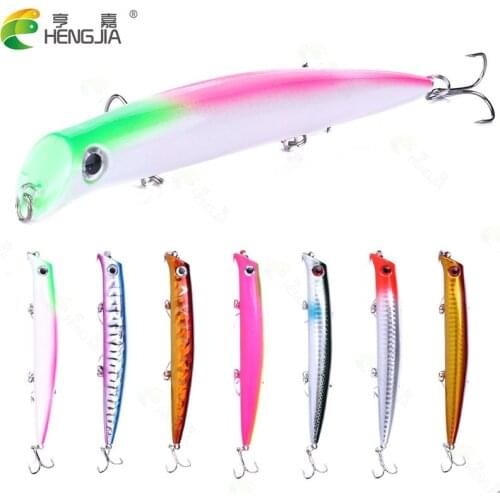 HengJIa Ultra Long Casting Plastic Saltwater Sinking Minnow Wobbly 12.6Cm16g Tungaten Weight Fishing Lure Seabass Hard Bait Luya