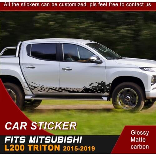 Car sticker fit for mitsubishi l200 triton 2006-2015 body side mud splash styling graphic vinyl modified decoration car decals