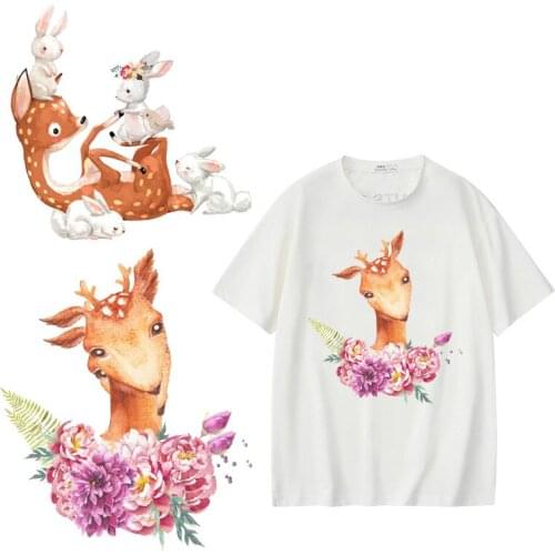 Cute Animals Thermal Iron On Transfers On Clothes Heat Transfer Vinyl Animals Stickers Thermal Patches For Clothing DIY