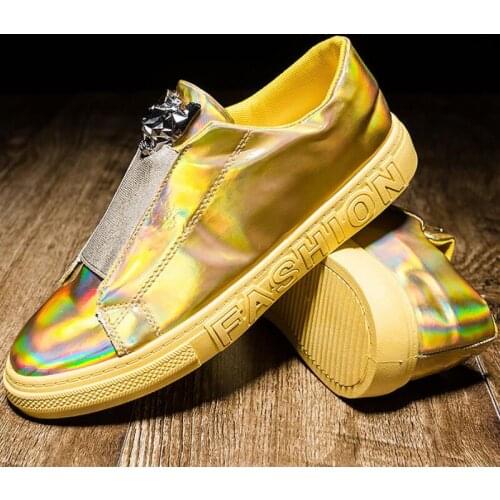 2021 new Korean version of single shoe mens fashion all-match bright leather beans shoes for teenagers leisure shoes a14