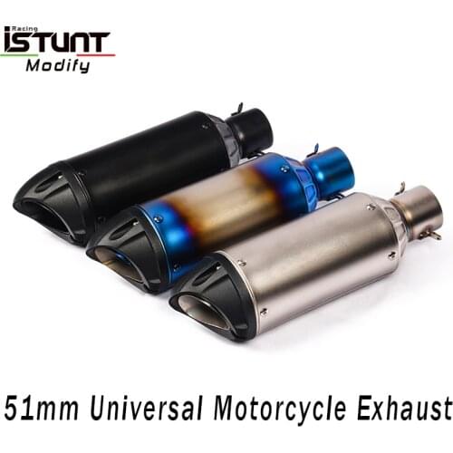 For Honda CBR250 Ninjia 250 ATV PCX155 NVX155 R25 MSX Motorcross Motorcycle Escape Exhaust Pipe Modified Universal 51mm Muffler