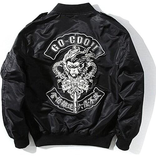 Spring Autumn Winter Men Boys Streetwear Fashion Journey to the West Monkey King Embroidered Jackets Coats Baseball uniform