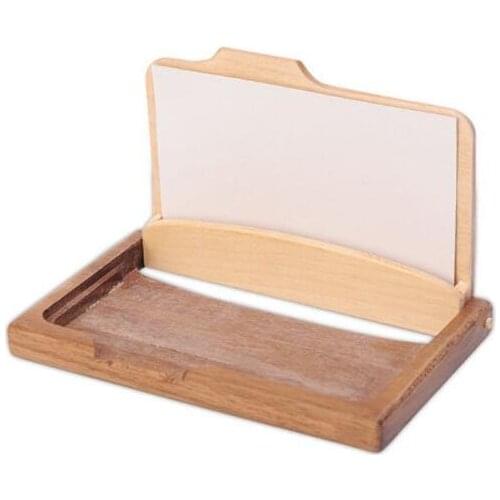 Vintage Wooden Business Card Storage Box ID Credit Cards Holder Case Organization Desktop Decoration Home Office Supplies SL4130