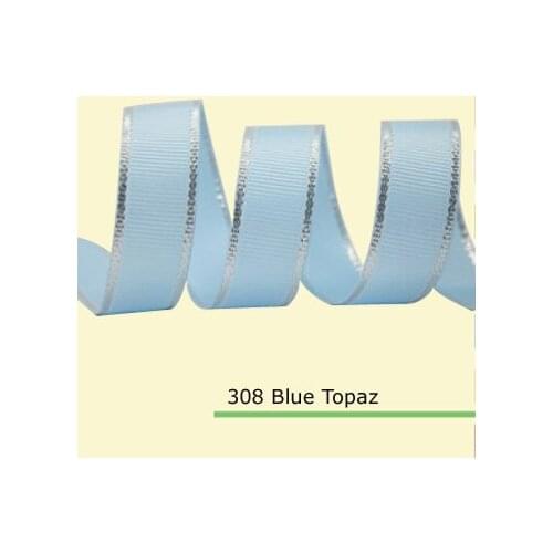 1-1/2"(38mm) Grosgrain Ribbon With Silver Glitter Edge 21 colors in stock