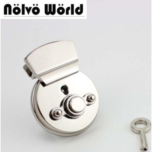 10set 3colors49*38mm high quality Round lock handmade woman bag making gunmetal pressed lock briefcase lock for genuine leather