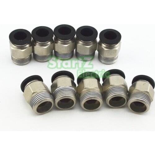 10PcsHigh quality 10mm to 3/8'' Thread Male Straight Pneumatic Tube Push In Quick Connect Fittings Pipe