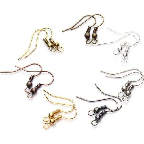 100Pcs Diy Craft Accessories Semi-finished Materials Metal Allergy Prevent Slippery Ear Hook Earrings Ear Ear Clip Earrings