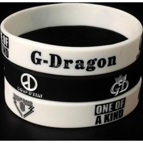 100pcs G-Dragon wristband silicone bracelets rubber cuff wrist bands bangle free shipping by ePacket
