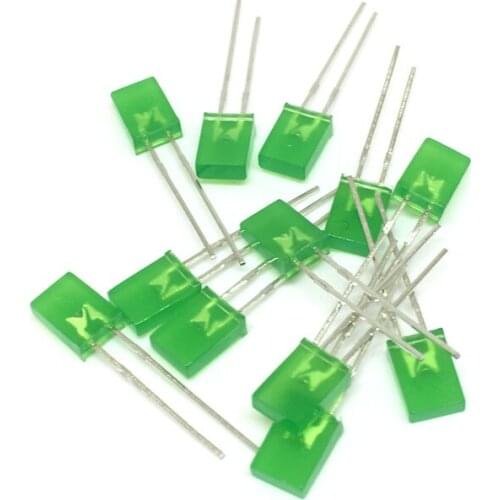 100pcs GREEN light-emitting diodes GREEN turn green 2*5*7 Square led