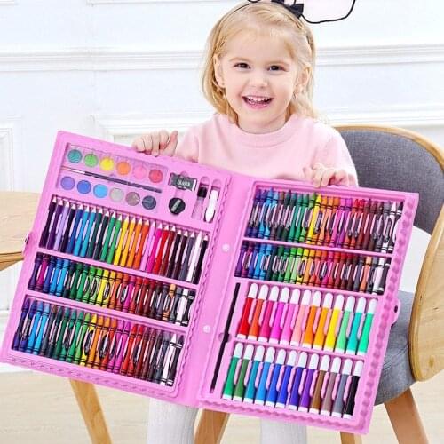 150Piece Kids Art Set Drawing Set Children Gift Water Color Pen Crayon Oil Pastel Painting Tool Art Supplies Stationery Set