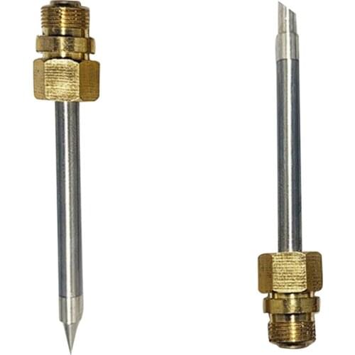 2 Pcs 510 Interface Soldering Iron Tip Mini USB Soldering Iron Tip Welding Rework Accessories, Horseshoe & Pointed