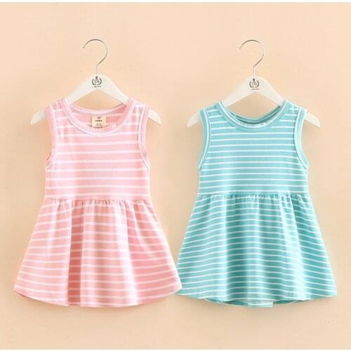 2021 Summer Girls Dresses Children Clothes Baby Girls Flower Dress Kids Striped Dress Baby Girls Dress Girls Outwear M27