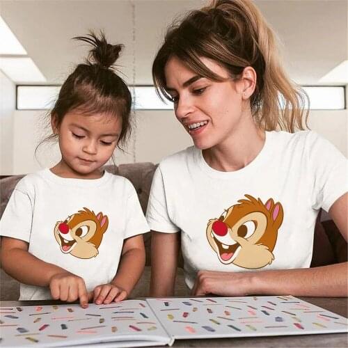 2021 Family Matching Clothes kids Chip And Dale Tee Family Dad Daughter Matching Outfits Shirt Mom White Family Look Tshirt