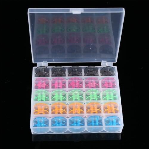 25Pcs/Set Storage Box for Sewing Machine Empty Bobbins Sewing Machine Spools Colorful Plastic Case acessorios para costura Tools