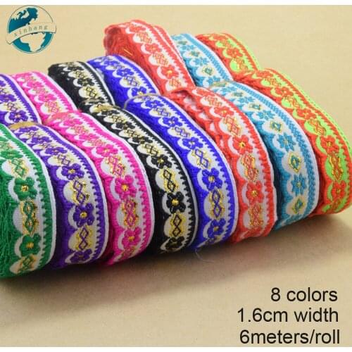 6meters 16mm width, embroidery jacquard ribbons Grosgrain ribbon,lace ribbons DIY hairbow accessories, sewing wupplies#3738