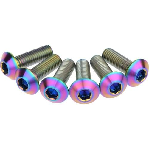 6 PCS Xingxi Titanium Bolts M8x25mm Inner hexagon Umbrella Head Screw for Motorcycle Bolt Fasteners