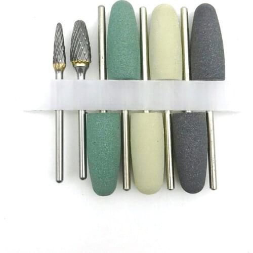 8Pcs/set HP Dental Resin Base Acrylic Polishing Burs Kit Drill Polisher Rotary Dentista Tool Dental Lab Instrument