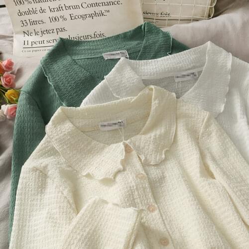 Blouses Spring Autumn Women Shirts White Plain 2021 Loose Oversized Blouses Female Tops Loose BF Korean Style Blusas Pockets