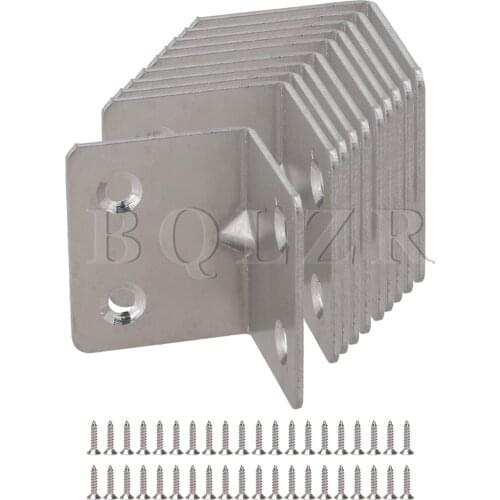 BQLZR 10x Stainless Steel Corner Brace Joint Right Angle Bracket 30mm x 38mm Silver