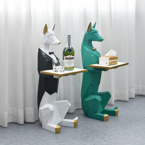 Nordic Decoration Home Living Room Landing Dog Tray Figurine Statue Creative Resin Ornaments Sculpture Home Storage Organization
