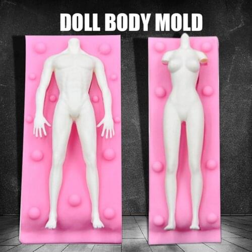 Doll Body Part 3D Silicone Mold Fondant Chocolate Sugarcraft Cake Decorating Tools Polymer Clay Handmade Craft Baking Molds