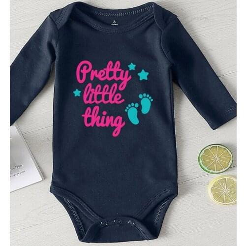 Pretty Little Thing Printed Disfrases Para Bebes Newborn Baby Romper Costume Girls Outfit Babies Boy Summer Clothes Jumpsuit