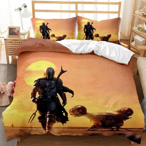 Disney Star Wars Boba Fett Baby Yoda Bedding Set 3D Home Textile Single Queen King Bedding Set Quilt Duvet Cover Pillow Cases