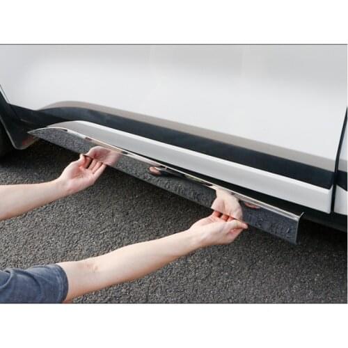For KIA SELTOS 2019 2020 Carbon Fiber Chrome Side Door Body Molding Line Cover Trim Protector Decoration Exterior Accessories
