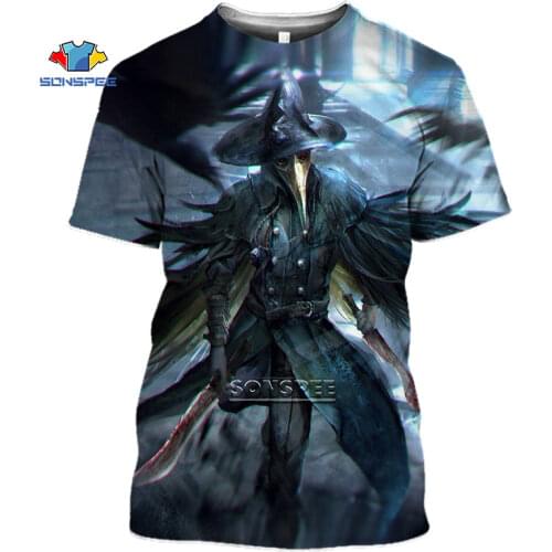 SONSPEE Plague Doctor Beak Mask Mens T-shirt 3D Print Cosplay Dark Summer Casual Harajuku Shirt Unisex Fitness Oversized Tops