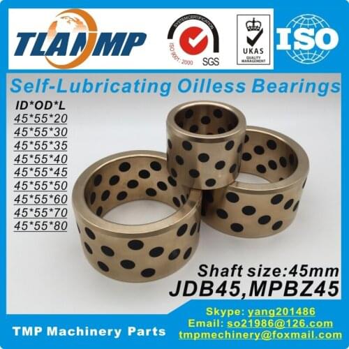 JDB4520/4530/4535/4540/4545/4550/4560/4570/4580 Graphite Copper Oilless Bearings, Self-lubricant impregnated graphite Bushings