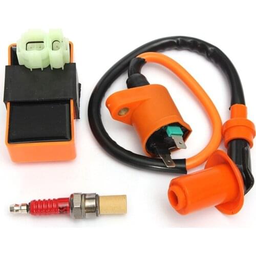 Motorcycle ATV Racing CDI + Ignition Coil + Spark Plug High Pressure Coil For GY6 50cc 125cc 150cc 139QMB 152QMI 157QMJ