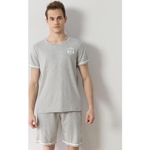 100% cotton spring and autumn mens pajamas full sleeve home clothing O-neck solid men night sleepwear free shipping