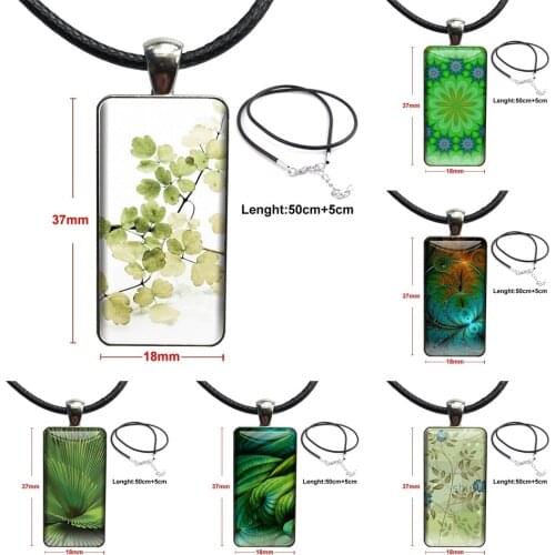 The Newest Abstract Green Floral Fashion Necklace Handmade Rectangle Shape Choker Necklace Jewelry Multi Designs For Unisex Gift