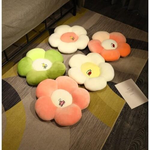 Plush Flower Mat Stuffed Lifelike Flower Shape Baby Kids Home Playmat Stuffed Soft Plant Flower Throw Pillow Cushion Home Decor