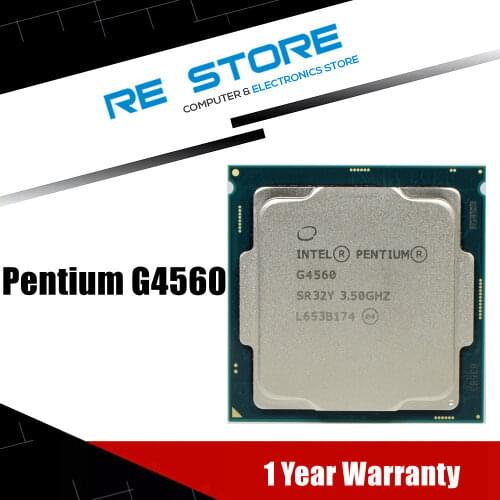Used Intel Pentium G4560 Processor 3MB Cache 3.50GHz LGA 1151 Dual Core Desktop PC CPU