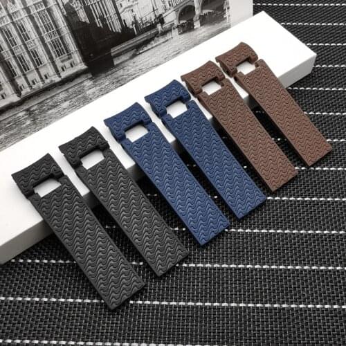 Top quality 22x20mm DIVER and MARINE Waterproof Silicone Rubber watchband Wrist Watch Band Belt For Ulysse Nardin strap tools