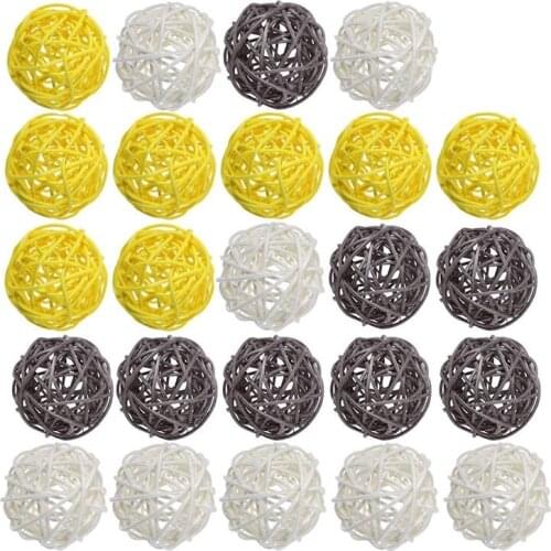 Rattan Ball, 24PCS 2 Inch Decorative Balls Orbs Vase Bowl Fillers