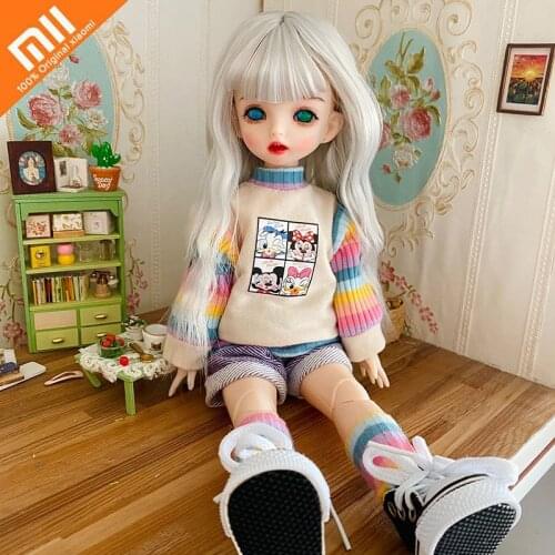 Xiaomi 30cm BJD Doll Dress Up Doll 22 Movable Joints Change Makeup Doll Outfit Casual Accessories Skirt Toys for Girls Diy Gift