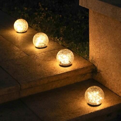Crack Led Solar Light For Garden Decoration Garden Lights Outdoor Warm White Lawn Light Waterproof Ground Lamp For Lawn Pathway