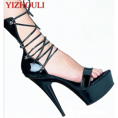 Sexy Gladiator Style PU Leather 15cm High Heel Shoes Platform Sandals, Dress Shoes, Party / Wedding Shoes