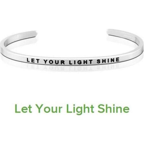 Inspiring Happiness Cuff Bangle Mantra Quotes Stainless Steel Jewelry Make You Feel Empowered