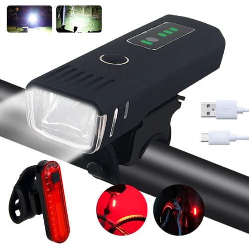 Waterproof USB Front BIke Headlight MTB Rechargeable LED Bicycle Light 4 Lighting Modes Cycling Fllashlight