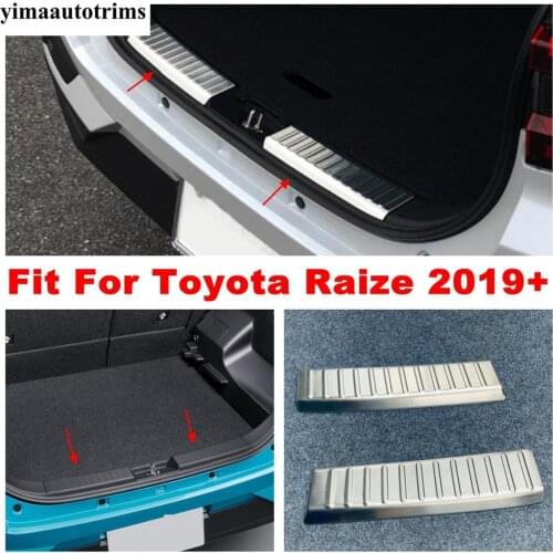 Stainless Steel Rear Trunk Bumper Guard Step Protector Panel Sill Plate Cover Trim Accessories Fit For Toyota Raize 2019 - 2021