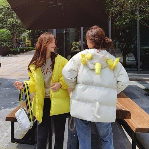 2020 Spring Female Girlfriends Unicorn Ears Cotton-padded Jacket Coat Womens Moving Wings Cotton Overcoat Jacket