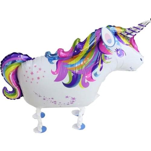 100pcs walking Unicorn baloons helium foil ballons for birthday party decorations kids unicorn Party balloons Suppliers