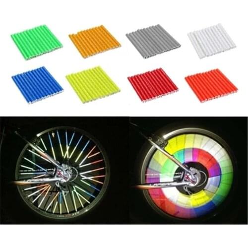 12pcs Bicycle Lights Bike Wheel Rim Spoke Clip Reflective Tubes Safety Warning Reflector Light Road MTB Bike Bicycle Accessories