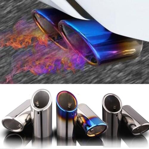 2pcs Car Exhaust Tip Muffler Pipe Stainless Steel Cover For Volkswagen Passat B7 CC Tiguan Magotan Audi A1 A3 A5 A4 B8 Q5 TT A4L