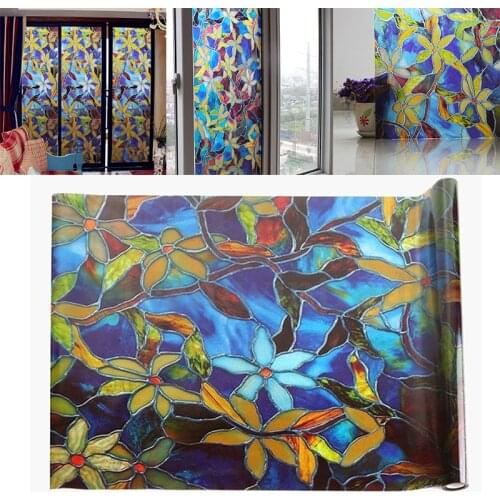 45cmx100Cm DIY Static Cling Frosted Stained Glass Window Film Sticker Privacy Bath Home Decor