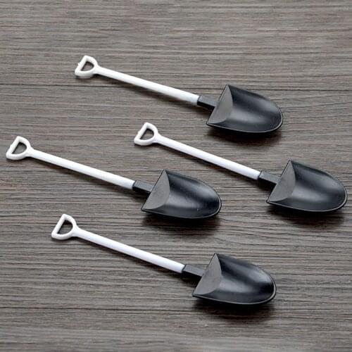 50Pcs Novelty Disposable Mini Shovel Shape Spoon,Halloween Dessert Decoration Plastic Spoon